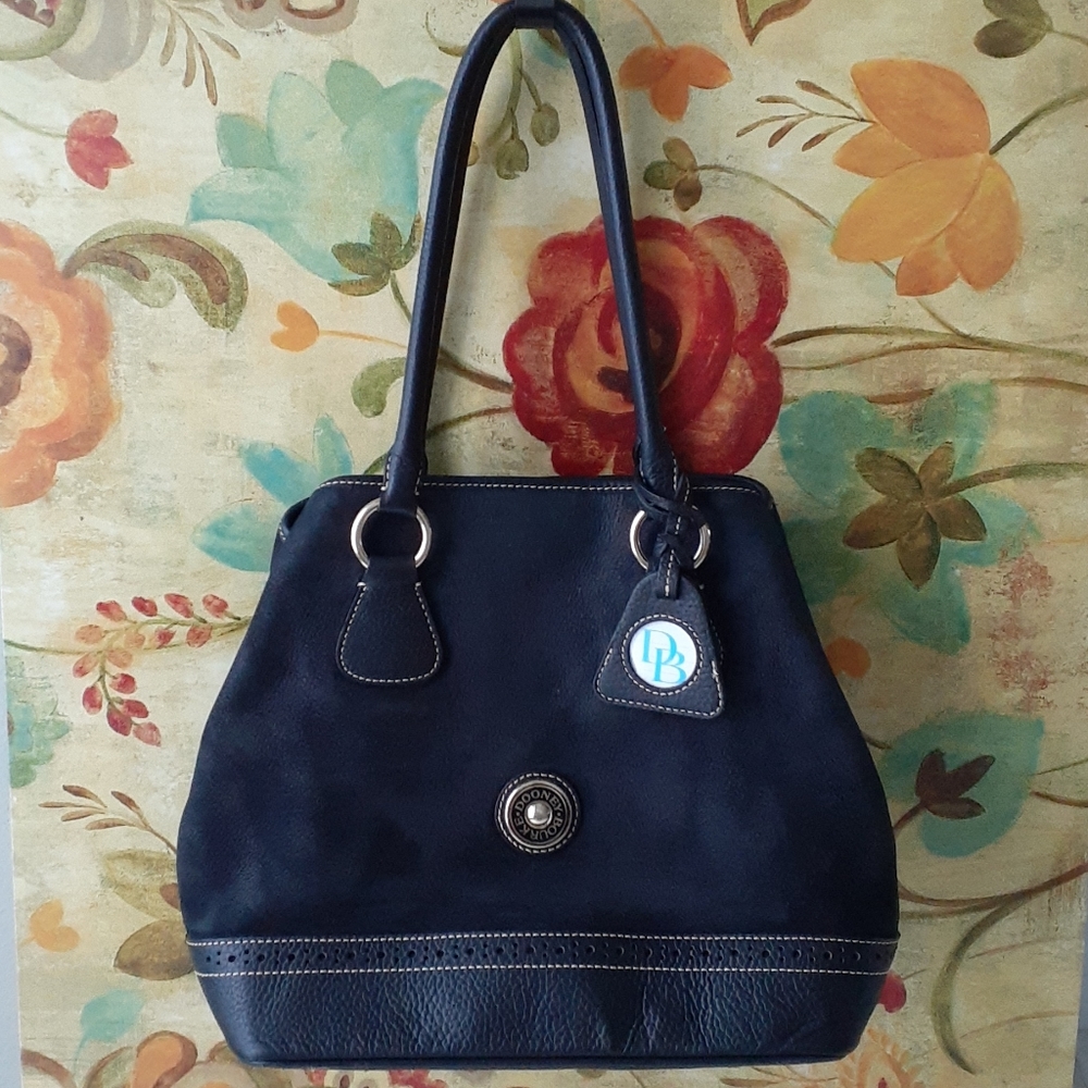 Dooney & Bourke Pebbled Black Leather Suede Bag